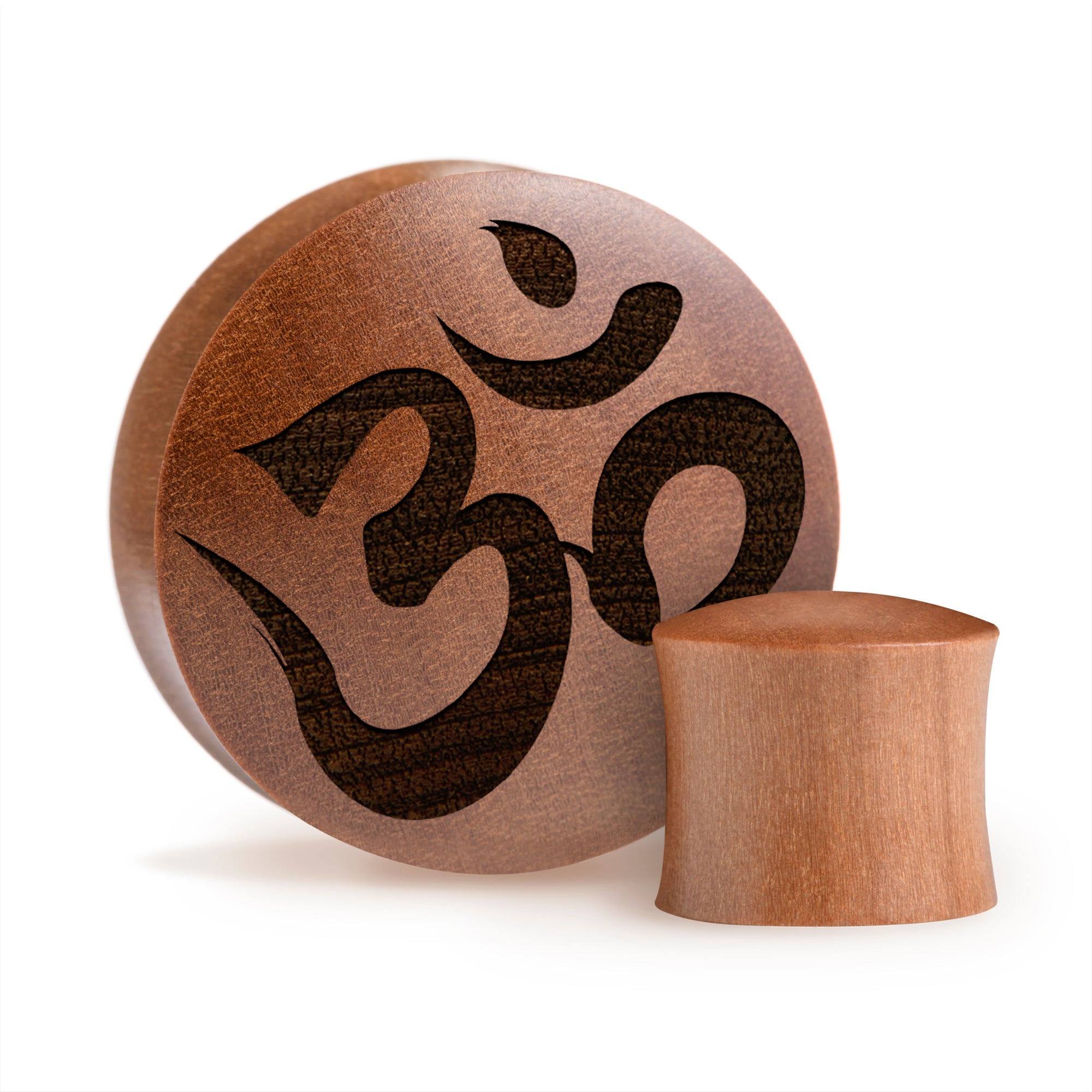 Ohm Plug / Gauge - Saba Wood | Convex Double Flare - Lasered To Order In House At Custom Plugs HQ