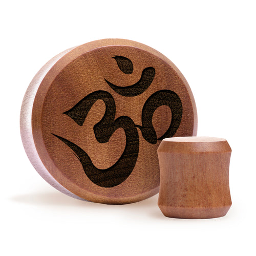 Ohm Plug / Gauge - Saba Wood | Doppelaufgeweitet mit flachem Gesicht