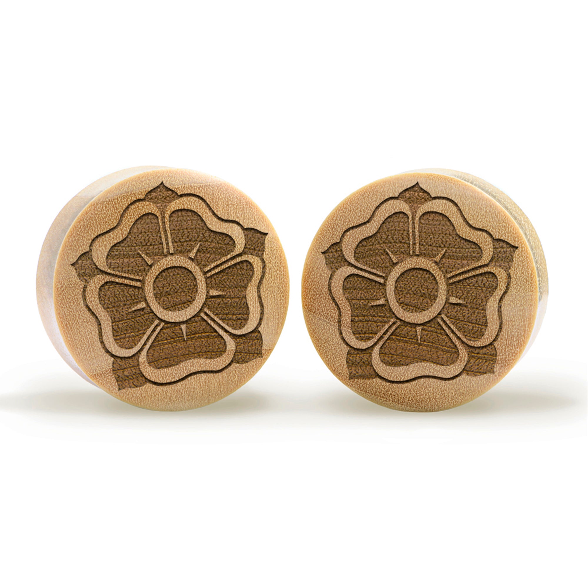 Starburst Mandala Zierstattoo Plug / Gauge - Krokodilholz | Konvexe Doppelaufgeweitet