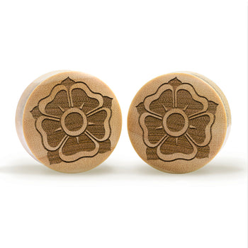 Old School Flower Plug / Gauge - Crocodile Wood | Convex Double Flare