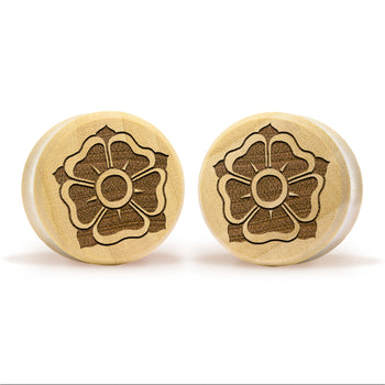 Old School Flower Plug / Gauge - Crocodile Wood | Flat Faced Double Flare