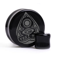 Ouija Planchette Plug / Calibre - Verre noir | Double évasement à face plate