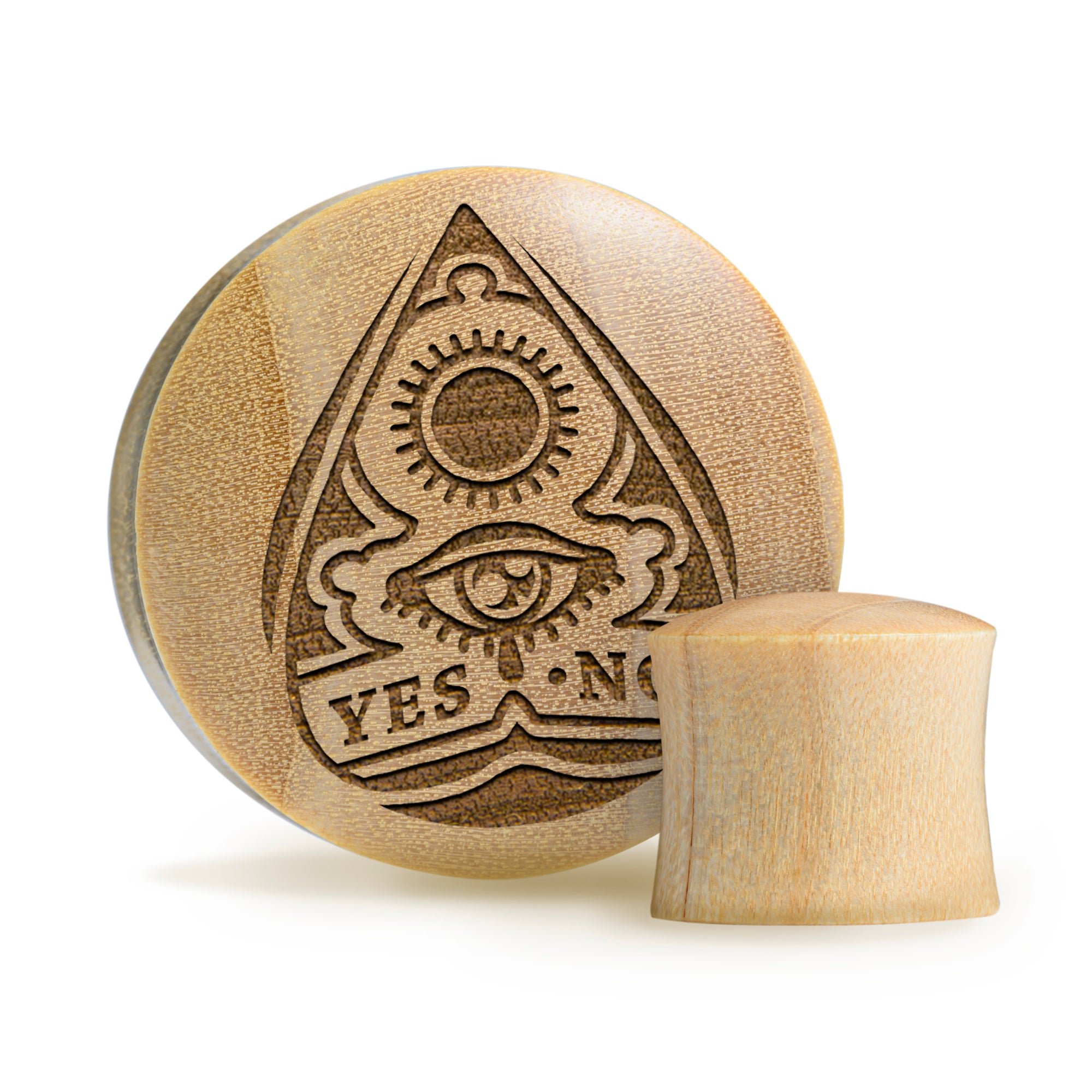 Ouija Planchette Plug / Gauge - Krokodilholz | Konvexe Doppelaufgeweitet
