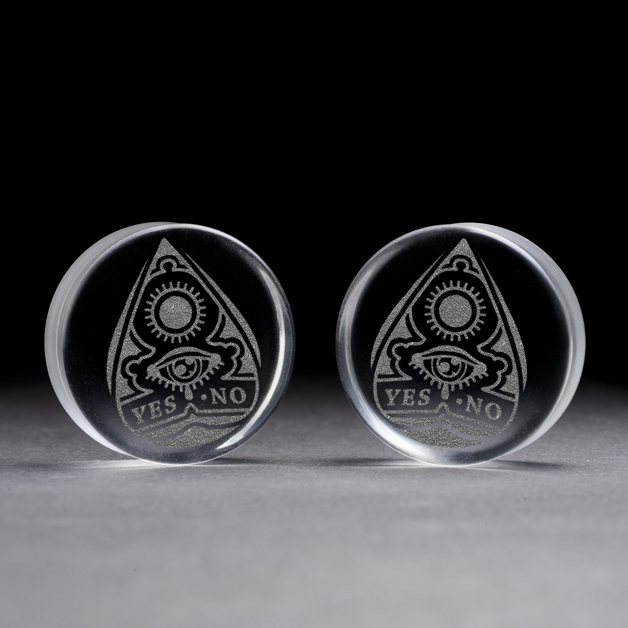 Broken Heart Plug / Gauge - Clear Glass | Flat Faced Double Flare