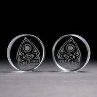 Ouija Planchette Plug / Gauge - Clear Glass | Doppelaufgeweitet mit flachem Gesicht