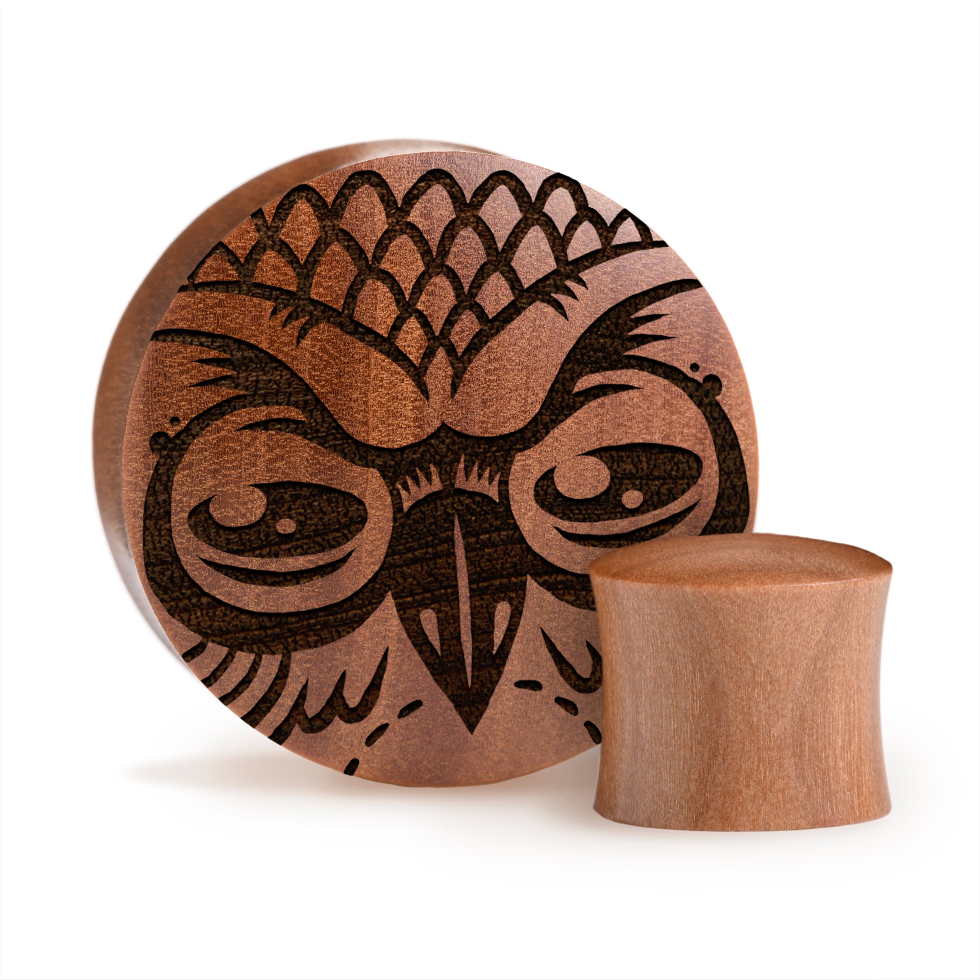 Eulenplug / gauge - Saba Wood | Konvexe Doppelaufgeweitet
