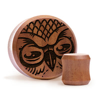Eulenplug / gauge - Saba Wood | Doppelaufgeweitet mit flachem Gesicht