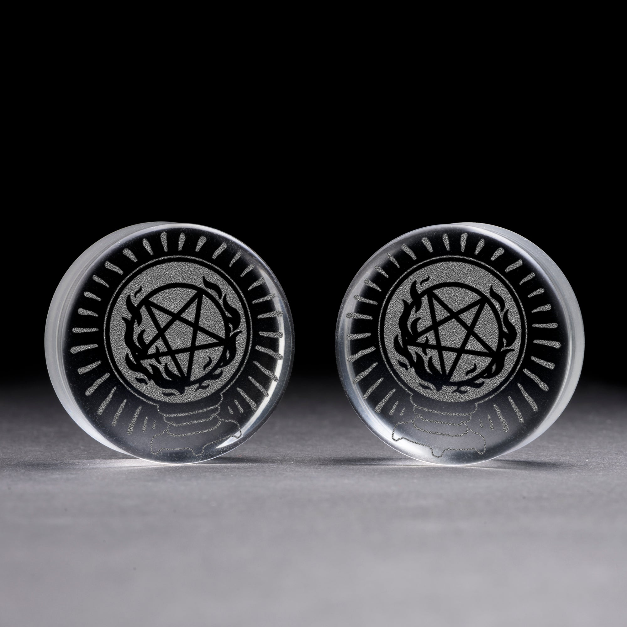 Linework Mandala Ornamental Tattoo Plug / Gauge - Saba Wood | Flat Faced Double Flare