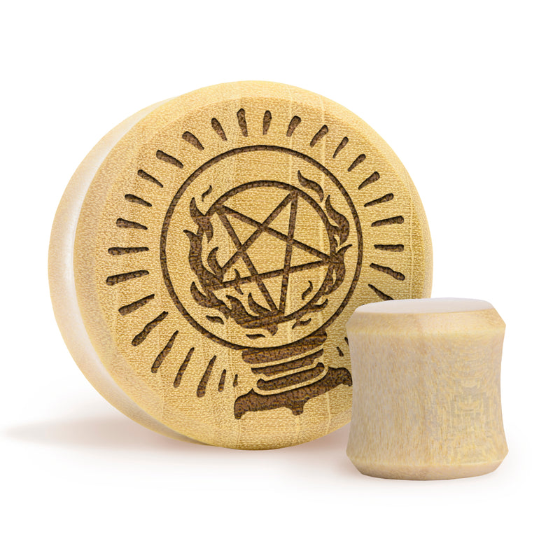 Crystal Ball Plug / Jauge - Bois crocodile | Double flare à face plate