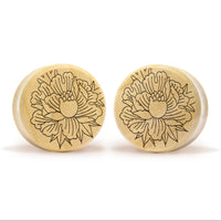 Peony Plug / calibre - bois crocodile | Double flare à face plate