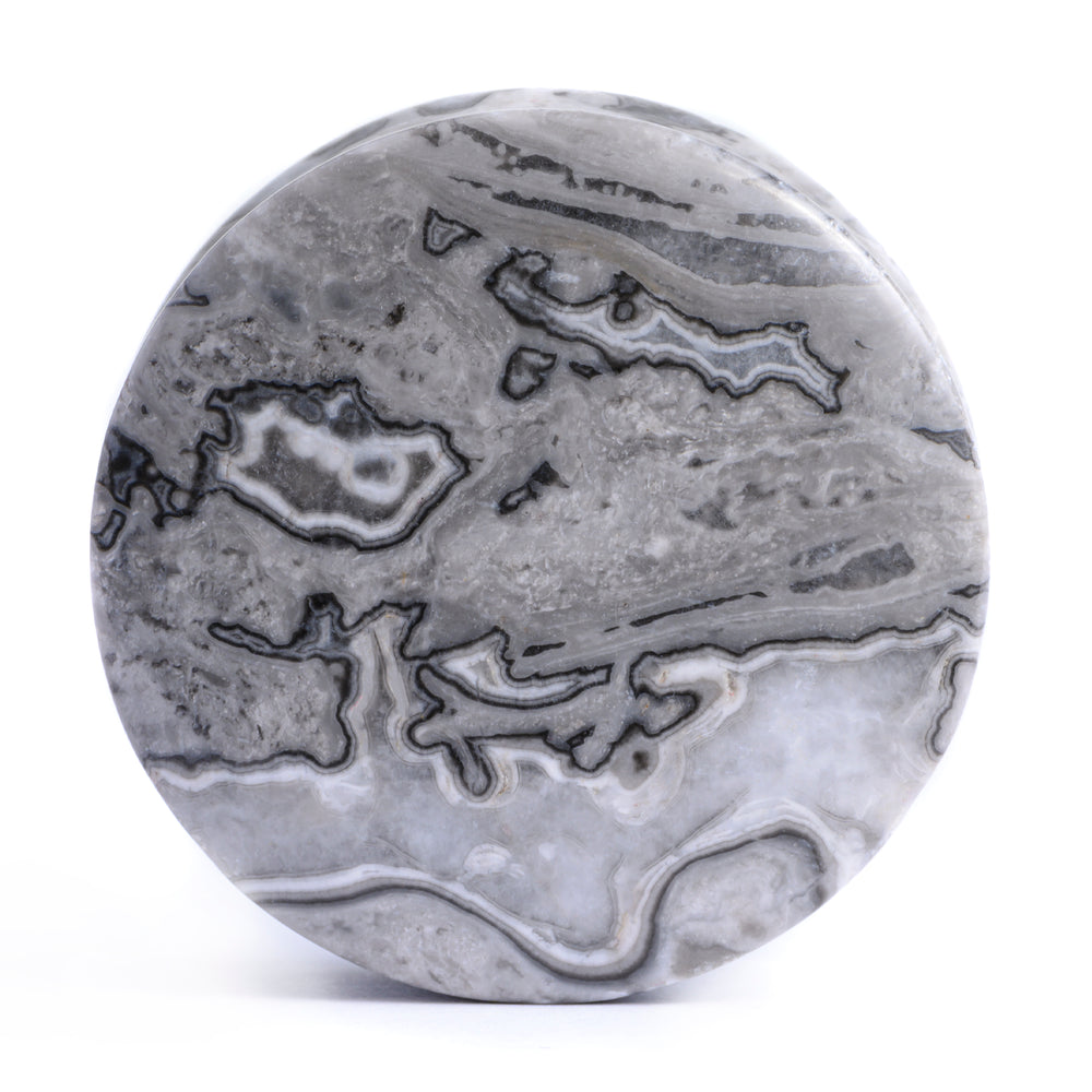 Picasso Jasper Stone Plug / Gauge - Double Flare Stone Ear Plugs / Gauge in 6mm (2g) - 30mm (1.18")