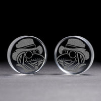 Plug Docteur de la peste / Calibre - Verre transparent | Double flare à face plate