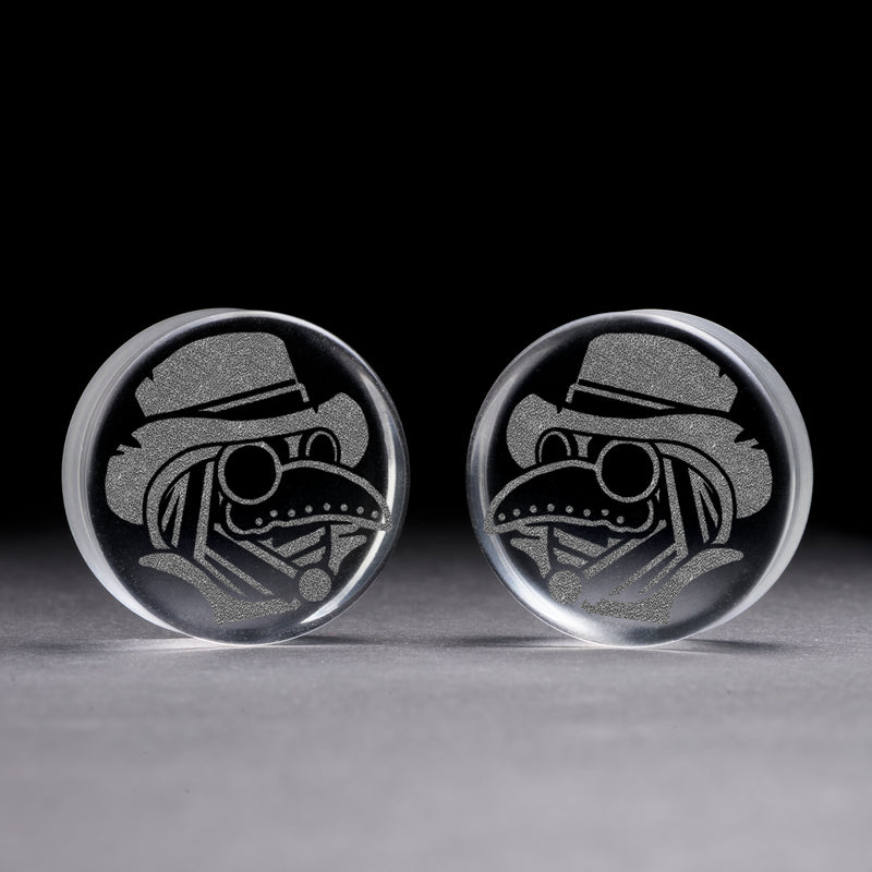 Plug Docteur de la peste / Calibre - Verre transparent | Double flare à face plate
