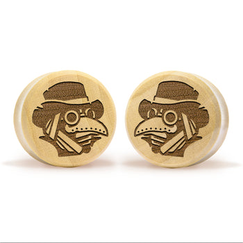 Avocado  Plug / Gauge - Teardrop Crocodile Wood | Flat Faced Double Flare