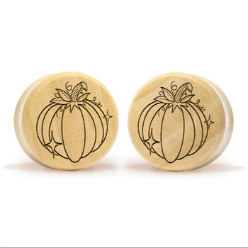 Pumpkin Plug / Gauge - Crocodile Wood | Flat Faced Double Flare