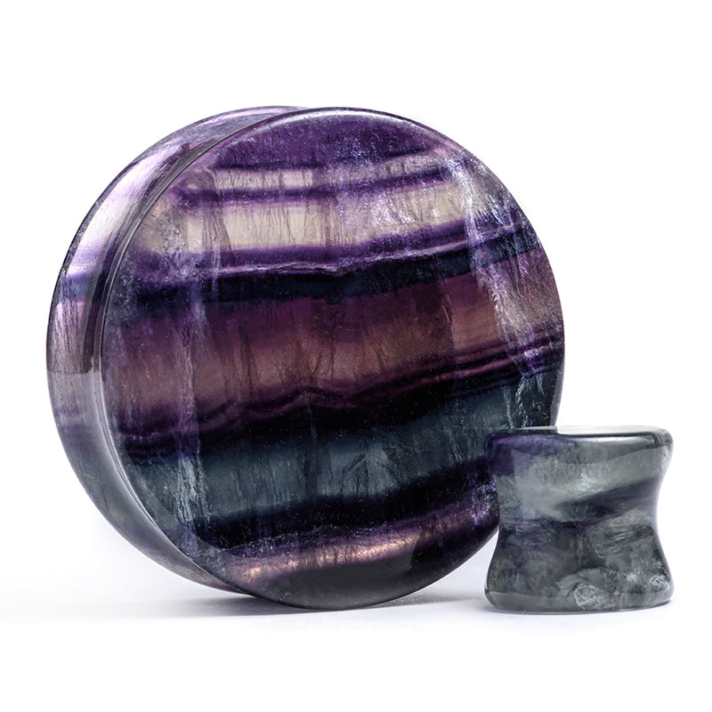 Rainbow Fluorite Stone Plug / Gauge