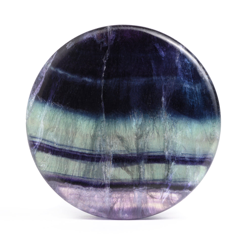 Rainbow Fluorite Stone Plug / Gauge - Double Flare Stone Ear Plugs / Gauge in 6mm (2g) - 40mm (1 9/16")