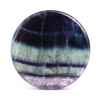 Rainbow Fluorite Stone Plug / Gauge - Double Flare Stone Ear Plugs / Gauge in 6mm (2g) - 40mm (1 9/16")