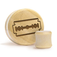 Plug Razor Blade / Calibre - Bois de crocodile | Double évasement à face plate