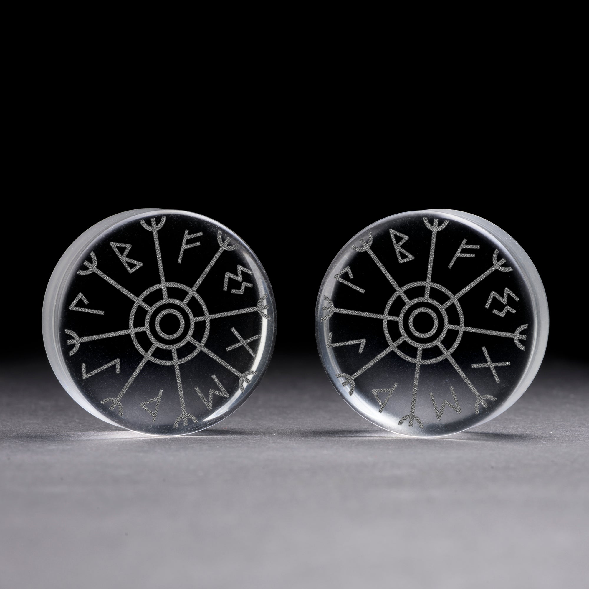 Runic Plug / Gauge - Clear Glass | Flat Faced Double Flare – Custom Plugs