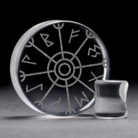 Runic Plug / Gauge - Clear Glass | Doppelaufgeweitet mit flachem Gesicht