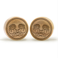 Visage triste Plug / Calibre - Bois de crocodile | Double évasement convexe