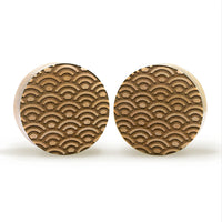 Motif Seigaiha Plug / Jauge - Bois de crocodile | Double Flare convexe