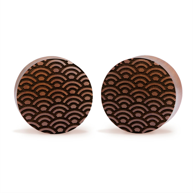 Motif Seigaiha Plug / Calibre - Bois de Saba | Double flare convexe