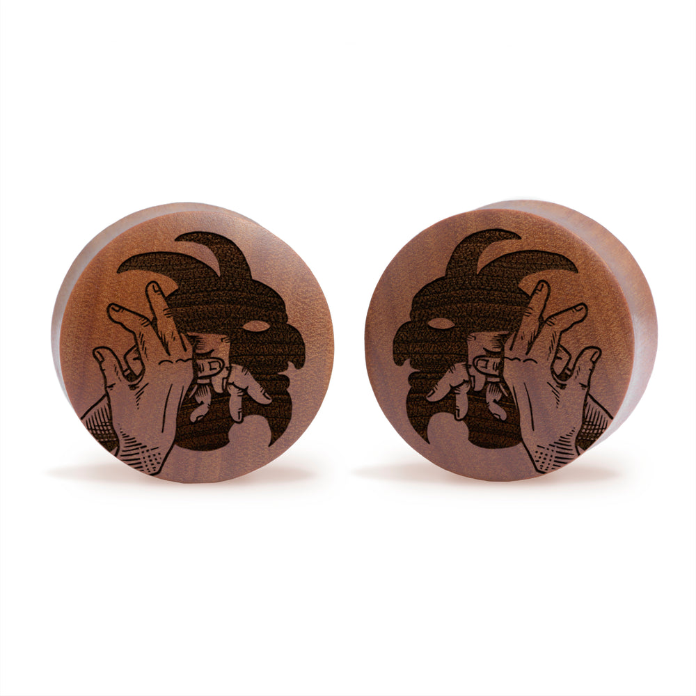 Schatten -Dämonen -Plug / gauge - Saba Wood | Konvexe Doppelaufgeweitet