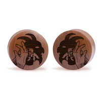 Schatten -Dämonen -Plug / gauge - Saba Wood | Konvexe Doppelaufgeweitet