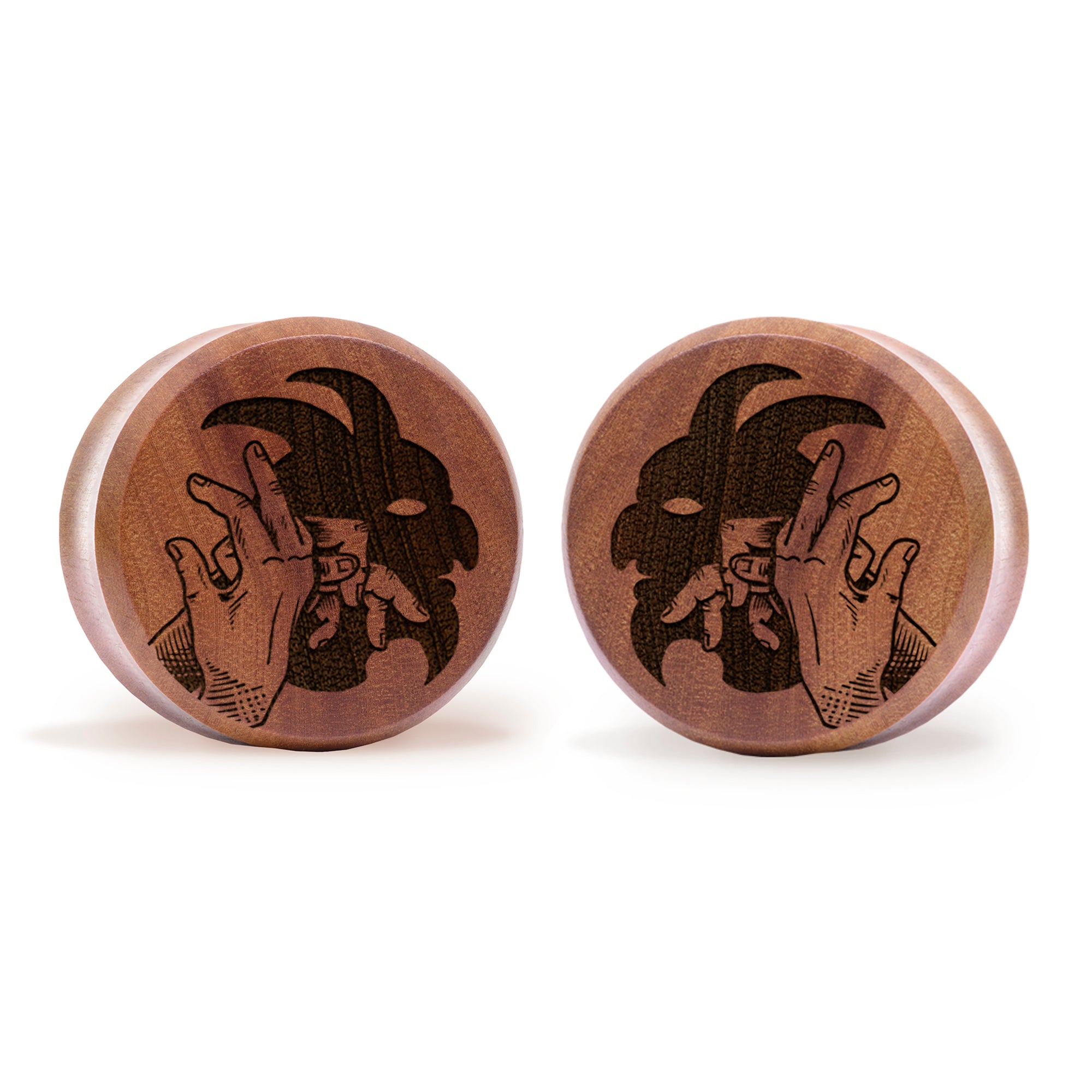 Girl wearing pretty Hammered Silver Steel Keyhole Ear Weights - Pair