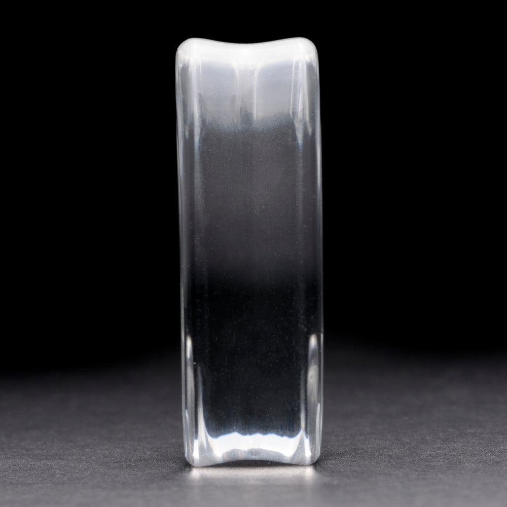 Snake Plug / Gauge - Teardrop Clear Glass | Flat Faced Double Flare - Lasered To Order In House At Custom Plugs HQ