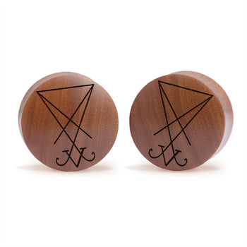 Ohm Plug / Gauge - Saba Wood | Doppelaufgeweitet mit flachem Gesicht
