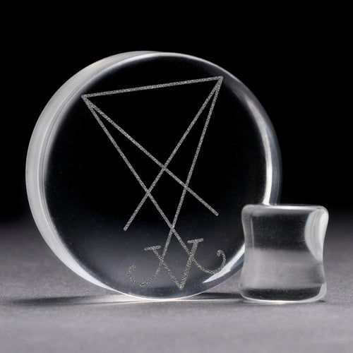 Sigil Plug / gauge - Clear Glass | Doppelaufgeweitet mit flachem Gesicht