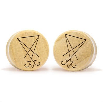 Sigil Plug / Gauge - Crocodile Wood | Flat Faced Double Flare