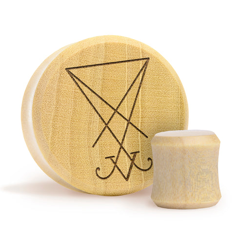 Sigil Plug / Gauge - Crocodile Wood | Flat Faced Double Flare