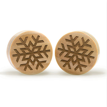 Snowflake Plug / Gauge - Crocodile Wood | Convex Double Flare