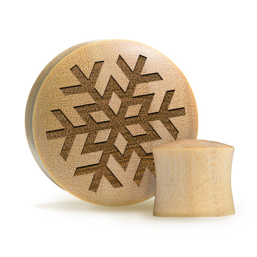 Snowflake Plug / Gauge - Crocodile Wood | Convex Double Flare