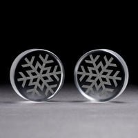 Schneeflockenplug / gauge - klares Glas | Doppelaufgeweitet mit flachem Gesicht