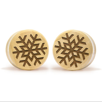 Starburst Mandala Ornamental Tattoo Plug / Gauge - Teak Wood | Convex Double Flare