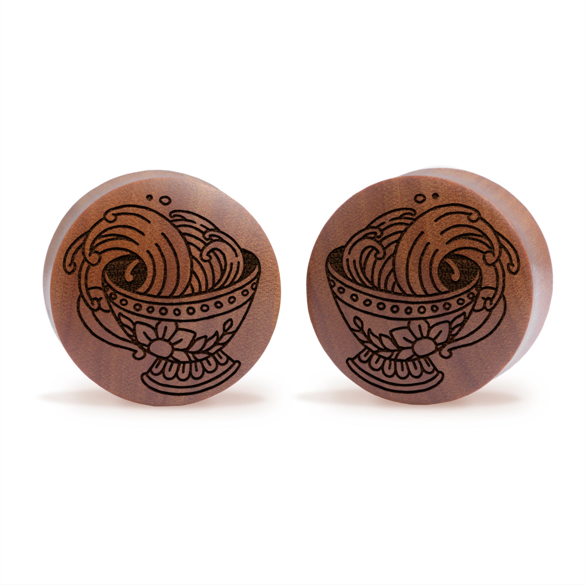 Barbed Wire Plug / Gauge - Saba Wood | Convex Double Flare