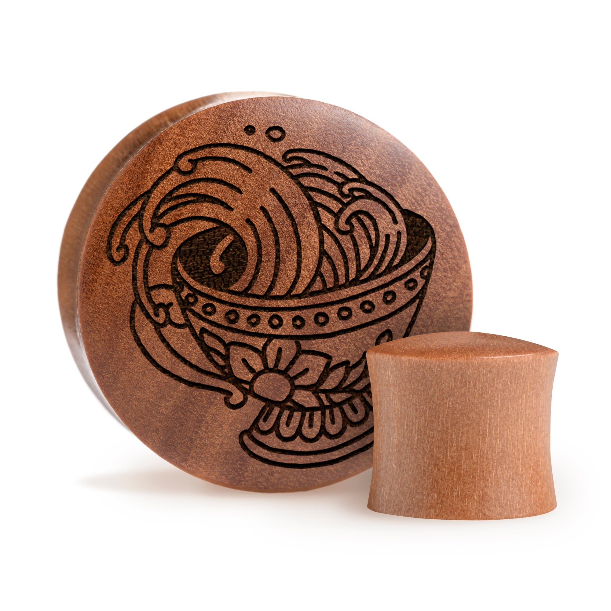 Teacup Plug / Gauge - Saba Wood | Convex Double Flare