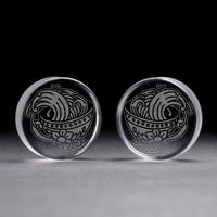 Teacup Plug / Gauge - Verre transparent | Double flare à face plate