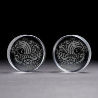 Teacup Plug / Gauge - Clear Glass | Flat Faced Double Flare - Lasered To Order In House At Custom Plugs HQ