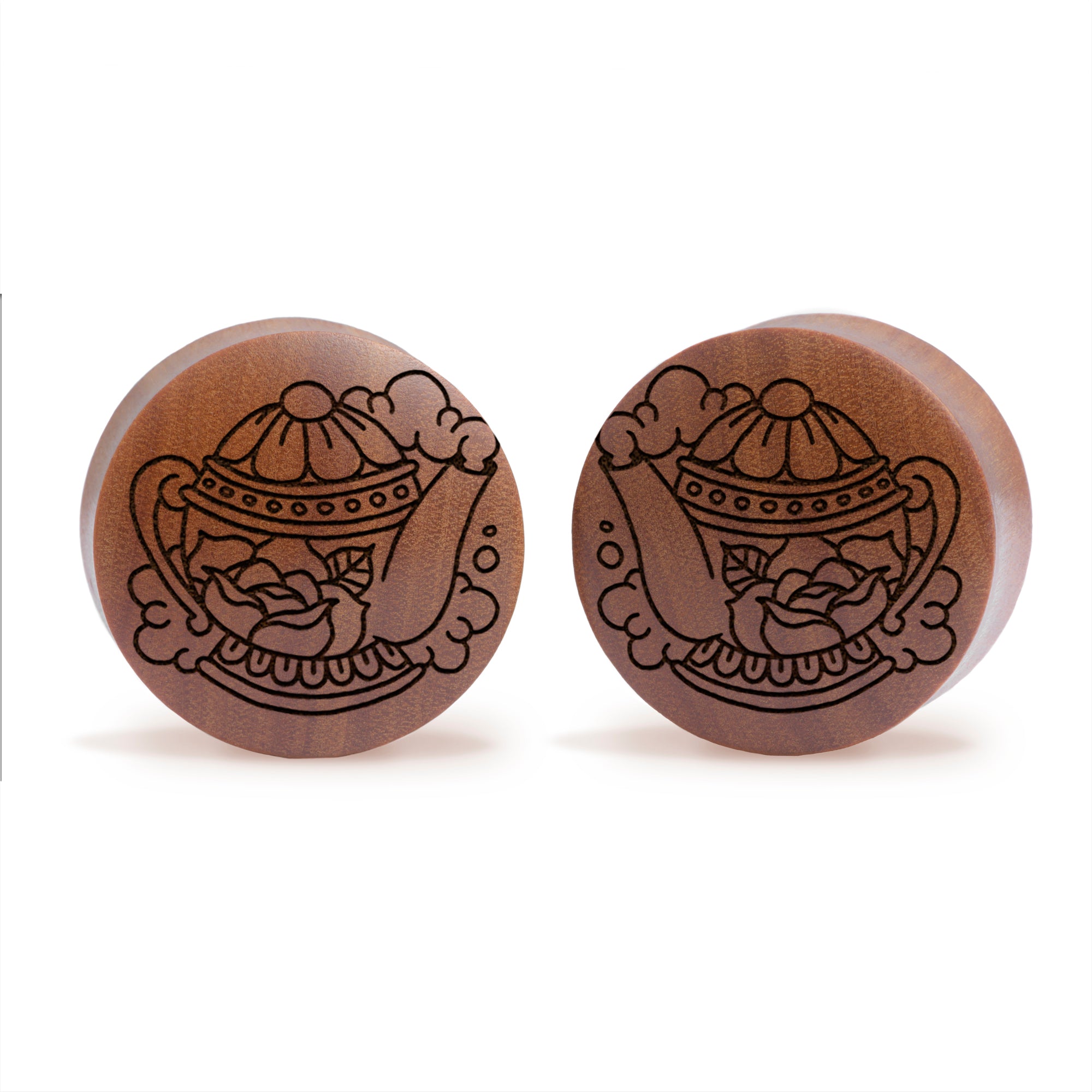 Barbed Wire Plug / Gauge - Saba Wood | Convex Double Flare