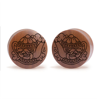 Cute Burgundy Glass Pincher Plug / Gauge