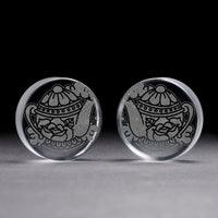 Plug de théière / Jauge - verre transparent | double flare à face plate