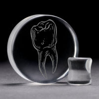 Plug dentaire / jauge - verre transparent | double flare à face plate