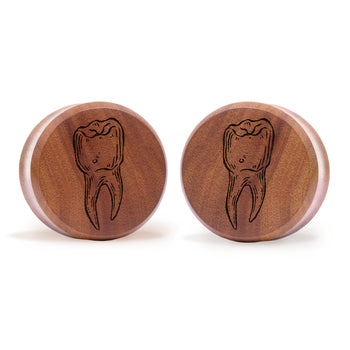 Tooth Plug / Gauge - Saba Wood | Flat Faced Double Flare
