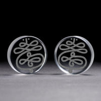 Unalome Plug / gauge - klares Glas | Doppelaufgeweitet mit flachem Gesicht